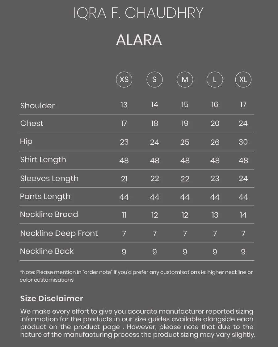 Alara size chart