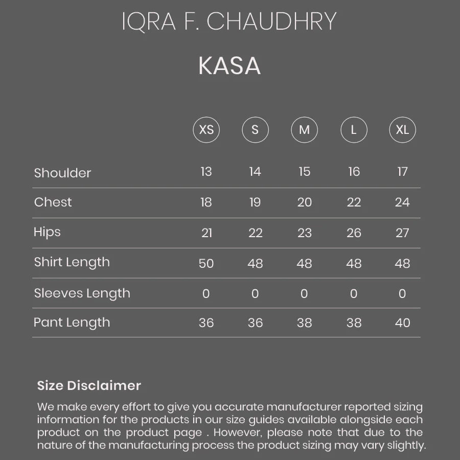 Kasa 2.0 size chart