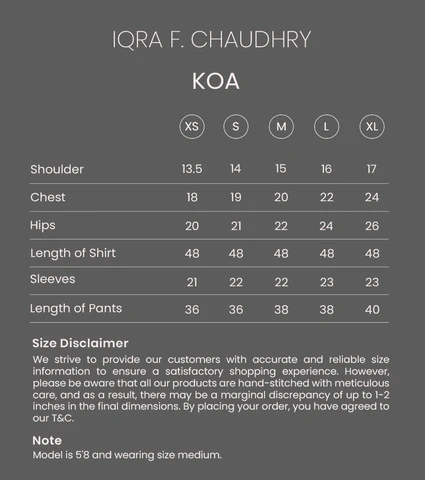 KOA size chart