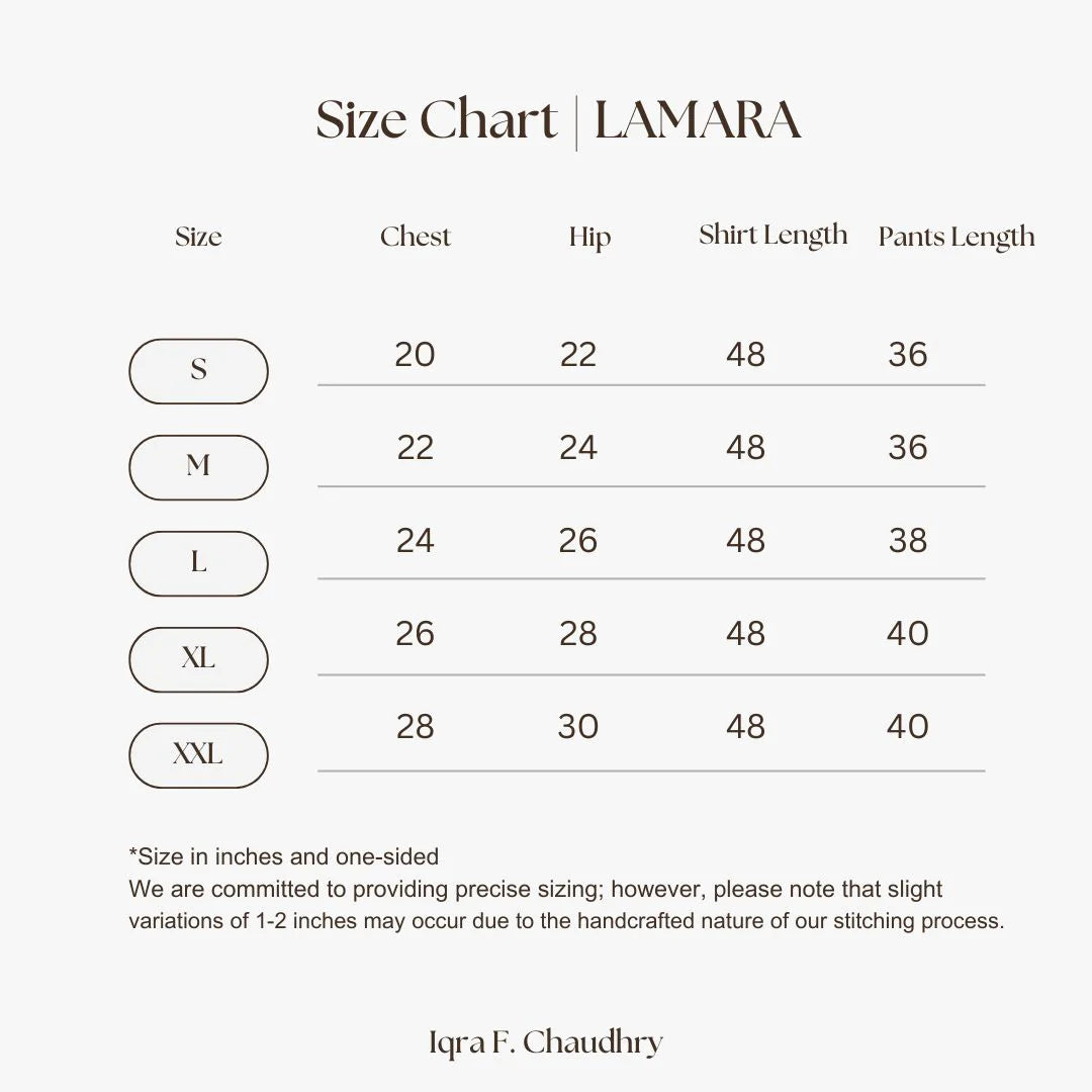 Lamara size chart