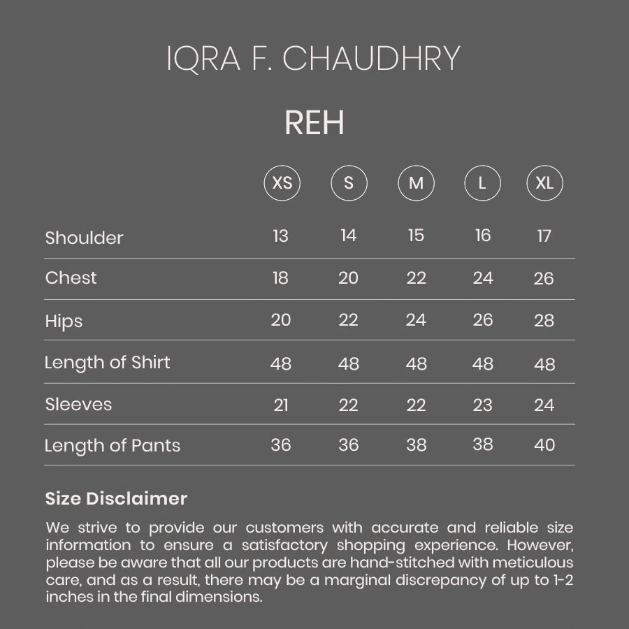 Reh size chart
