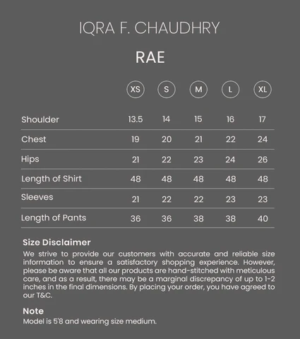 RAE size chart