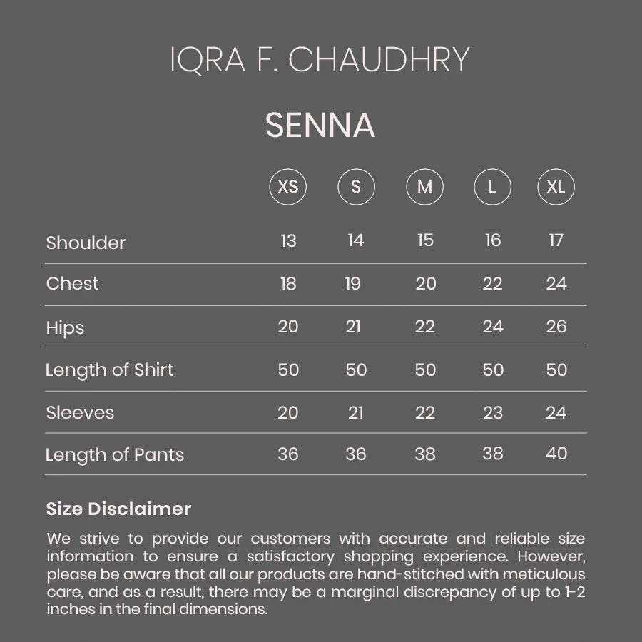 Senna size chart