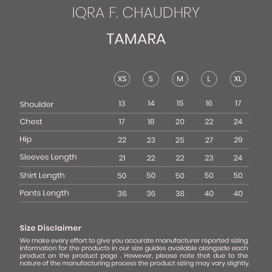 Tamara size chart