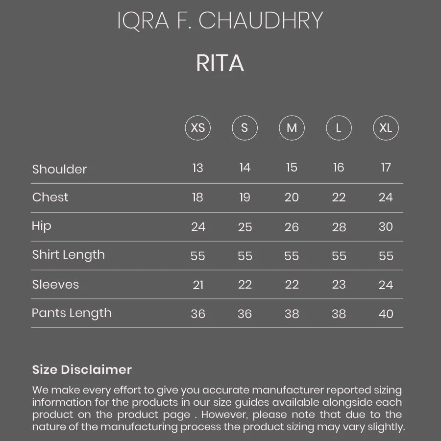 Rita size chart