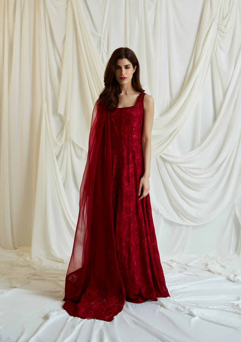 Nurey semi-organza embroidered set